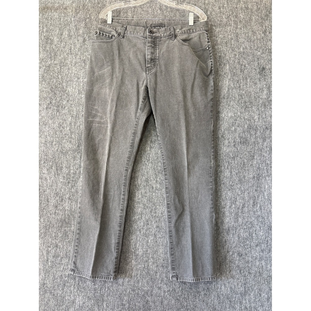 John Varvatos Mens 34R Grey Slim Straight Leg Jeans Skull Rivet Stretch Denim
